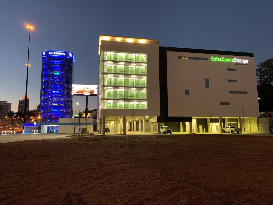 Carvana and 16th St Storage completed exterior in Atlanta, Georgia