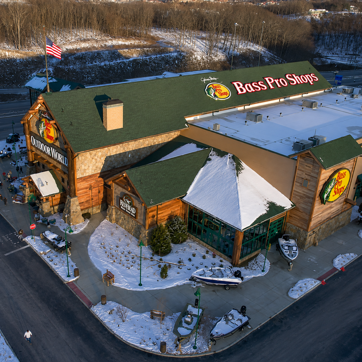 Bass Pro Shops Outdoor World retail project exterior in Morgantown, West Virginia