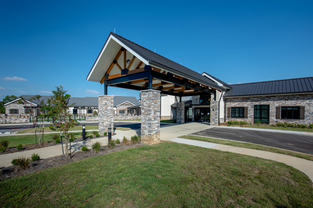 West Tennessee Veterans Nursing Home exterior entry in Arlington, Tennessee